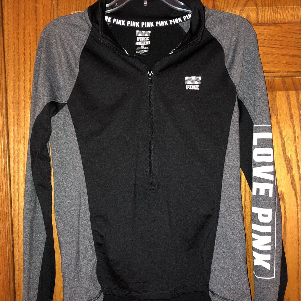 VS Pink fleece quarter-zip